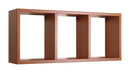 Mensola Rettangolare 3 Scomparti da Parete 70x30x15.5 cm in Fibra di Legno Tristano Ciliegio