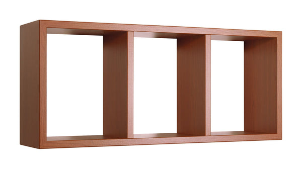 sconto Etagère rectangulaire 3 compartiments muraux 70x30x15,5 cm en bois de fibre de cerisier Tristan