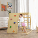 Palestrina per Bambini 3-5 Anni 120x105x120 cm con Parete da Arrampicata 3 Scale e Altalena