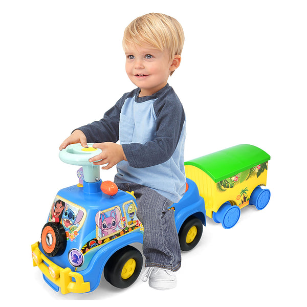 Camioncino con Rimorchio per Bambini Ride-On Disney Stitch e Accessori da Spiaggia Azzurro acquista