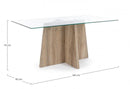 Tavolo Kenya Cross 160x90 Fisso in Vetro