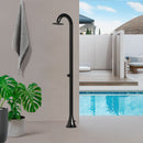 Doccia da Giardino ad Acqua Fredda in Acciaio Inox Soffione Rotondo Sined Luna TMP Nero 