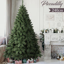 Albero di Natale 240 cm Piccadilly Super Folto 1464 Rami Pino Verde Base Croce