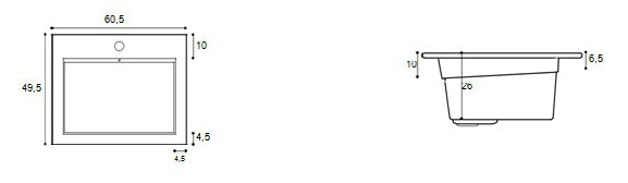 Mobile Lavatoio Vasca Zeus in MineralMarmo Apertura a 2 Ante 60x48x50 cm Olmo Scuro