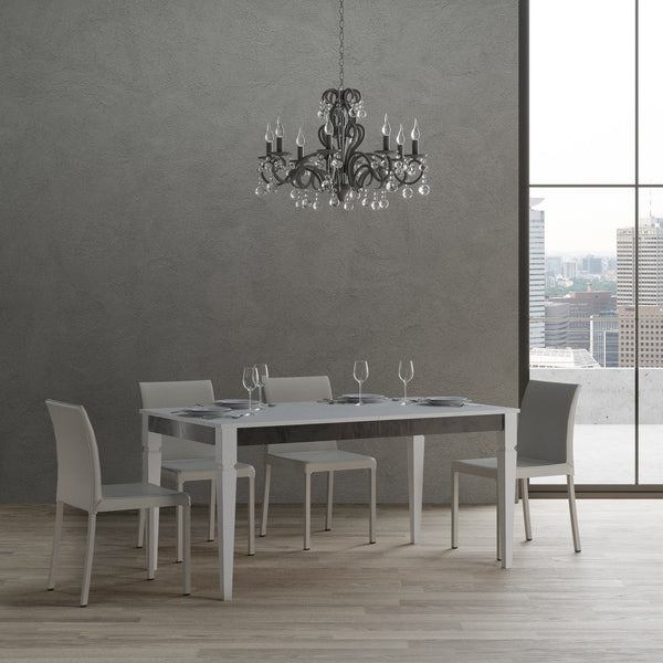Tavolo Allungabile 180-284x90x80 cm Impero Iron Bianco Frassino sconto