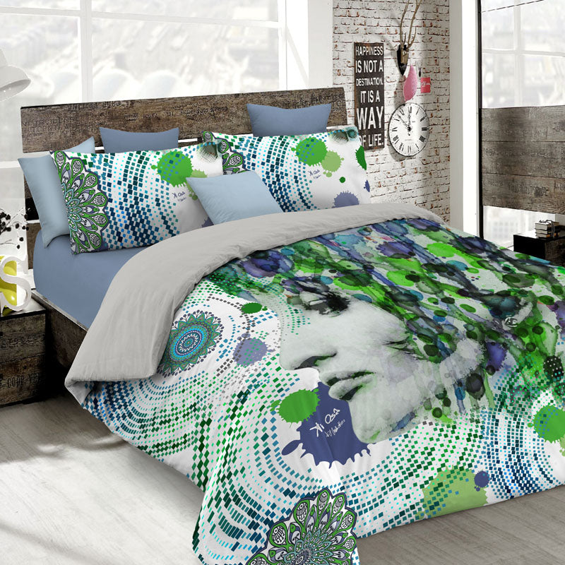 Copripiumino Matrimoniale Stampa sul Sacco e Federe Kio632