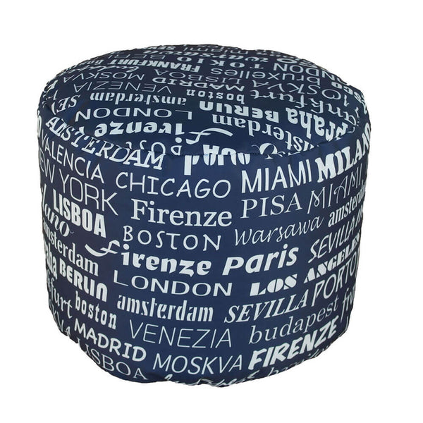 Pouf Puff Rond 50x40cm Big City Bleu Avalli prezzo