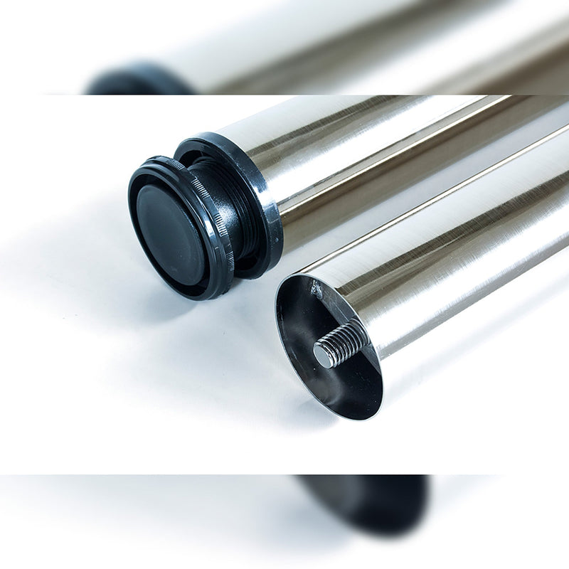 Gambe per Tavolo Ø80 mm di Acciaio Nichel Satinato Acciaio Emuca