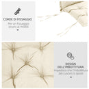 Cuscino per Sedie da Giardino 100x50 cm in Poliestere Crema