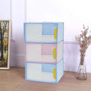 Scatola Scarpe Salvaspazio 23x33xH14 cm Contenitore con Sportello Azzurro