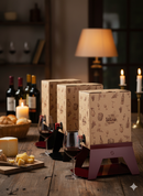 Supporto per Contenitore Vino con Vassoio in Ferro Alluminato Lisa Luxury Bacco Panna