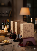 Supporto per Contenitore Vino con Vassoio in Ferro Alluminato Lisa Luxury Bacco Panna