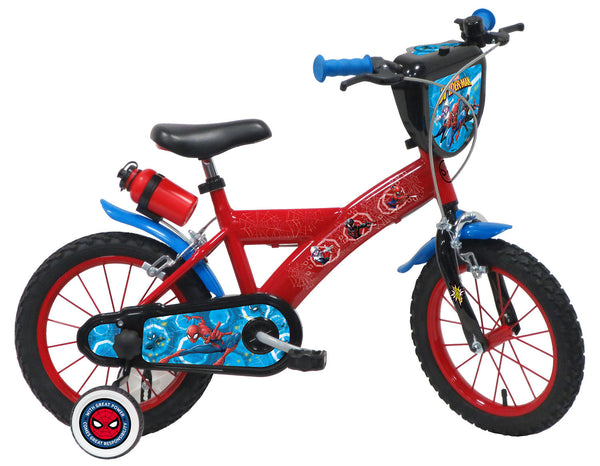 Bicicletta per Bambino 16"" 2 Freni Marvel Spiderman Rosso sconto