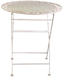 Set Tavolo e 2 Sedie da Giardino in Metallo Ragusa Avorio