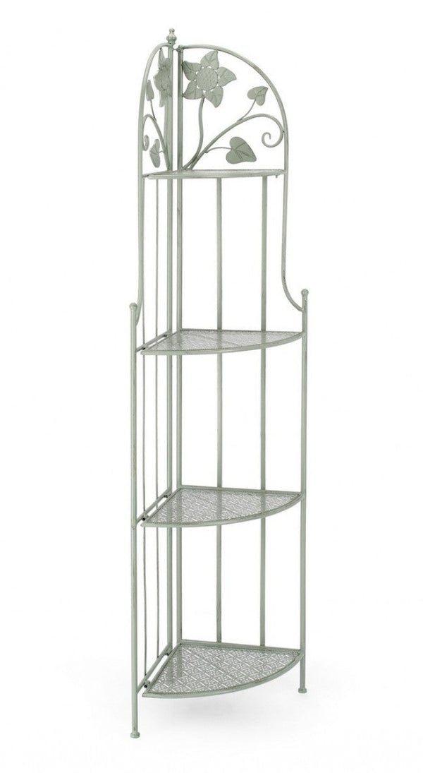 Scaffale Angolare 48x35x165,5 cm Harriet in Acciaio Salvia