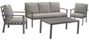 Set Salotto da Giardino in Alluminio Malibù Grigio