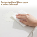 Credenza Cucina 60x30x172 cm con 2 Armadietti Cassetto e Piano Centrale con Passacavi in MDF Bianco      