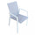 Fauteuil empilable Maili 57x61x89 h cm en aluminium blanc