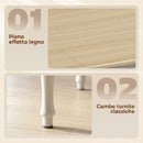 Tavolo Pieghevole 2-6 Persone 134x80x75 cm Ribalta Effetto Legno in MDF Color Legno      