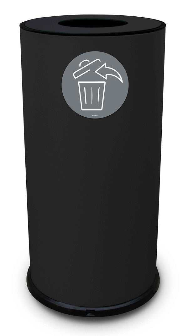 Pattumiera Per Raccolta Differenziata Ø35xh72 cm In Acciaio Verniciato 1 Scomparto Nero sconto