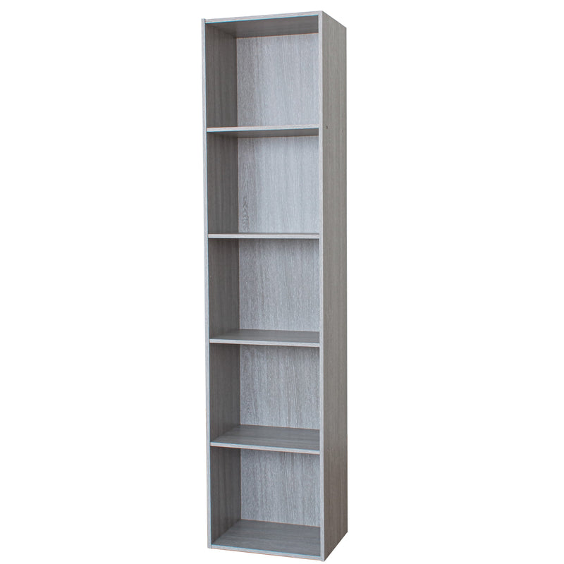 Libreria 5 Ripiani 40x30x172 cm in  Legno Grigio Rovere