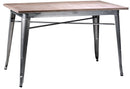 Tavolo Rettangolare in Metallo Top Legno Bristol Silver