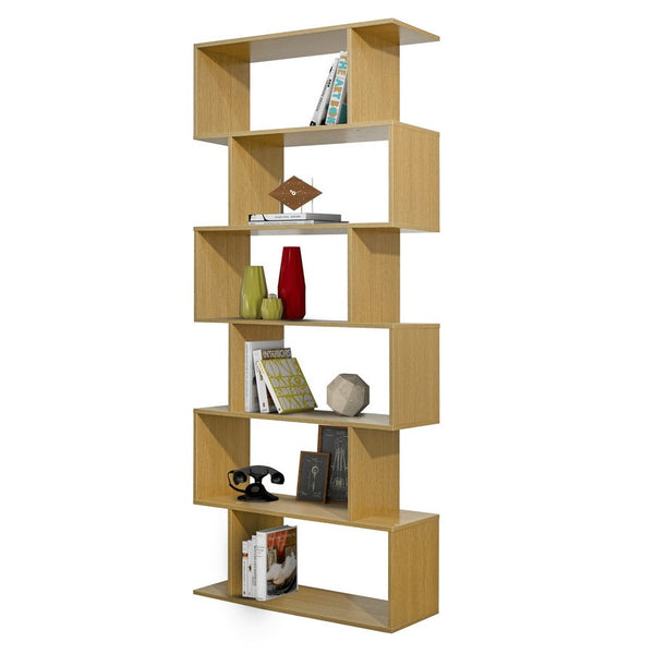 acquista Libreria Moderna 6 Ripiani 80x192x25 cm in Legno Melaminico Rovere Chiaro