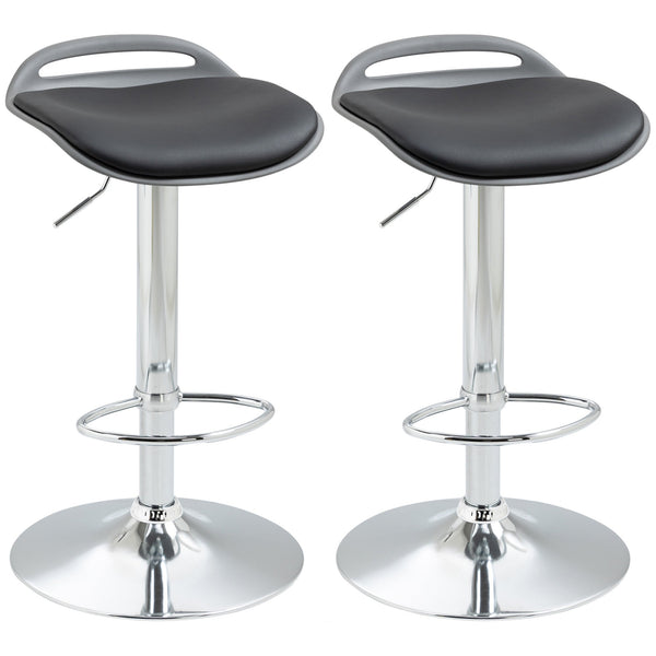 prezzo Set 2 Sgabelli da Bar 39x41x68-88 cm Seduta in Similpelle Nero