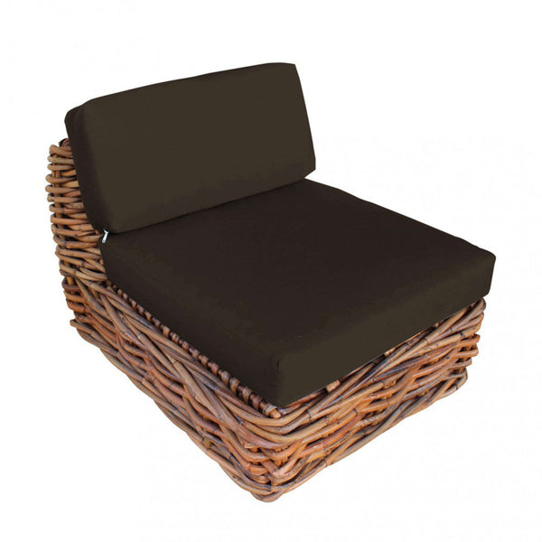 prezzo Fauteuil modulable Polinesia avec coussins 75x87x105 cm en rotin marron