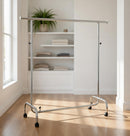 Stender Appendiabiti Estensibile 150/220x55x133/200 cm in Acciaio Cromato con Ruote