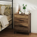 Cassettiera 3 Cassetti Antiribaltamento 62x35x82 cm in Legno e Metallo Marrone Scuro   