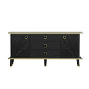 Madia Bienmadia 180 2 ante e 3 cassetti effetto marmo nero oro