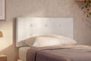 Letto 1 Piazza e Mezza con Rete Rivestita Similpelle Bianco Tessis Testata Button Varie Misure