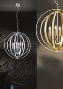 Lampadario da Interno  E14 in Metallo Alluminio Spazzolato