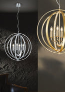 Lampadario da Interno  E14 in Metallo Alluminio Spazzolato