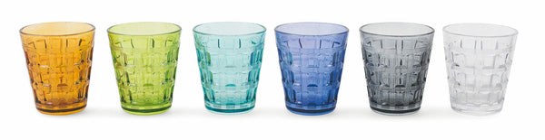 online Set de 6 verres Ø9x10 cm en verre VdE Tivoli 1996 Recta Multicolor