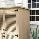 Armadio da Esterno a 2 Ripiani 127x65x159.5/168 cm in Legno di Abete 