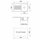 Lavello 86x50 cm reversibile 1 vasca gocciolatoio avena Samet