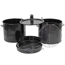 Barbecue Affumicatore a Carbone Carbonella 46,5x42,5x101 cm Griglia Ø47 cm Barrel Nero