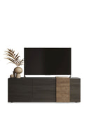 Mobile TV Moderno 3 Ante Venus 181x44x57 cm Titanio E Noce Mercure