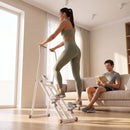 Stepper Vertical Climber 90x50x133 cm con Manubri Regolabile a 3 Livelli e Display LCD in Acciaio Bianco      