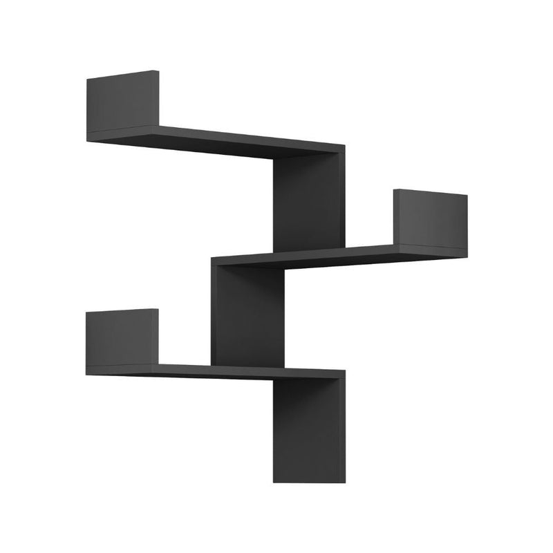 Libreria Angolare 90x22x60 cm in MDF Luksa Antracite