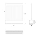 Cascata a Finestra Verticale 150x28xH200 cm in Acciao e Fili di Mylar Bianca