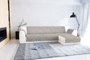 Copridivano con Penisola Destra in Poliestere e Cotone Beige Varie Misure