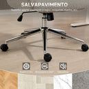 Sedia Ufficio Girevole 65x75x115-123 cm con Poggiatesta e Funzione Dondolo in Bouclé Grigio Chiaro-Bianco      