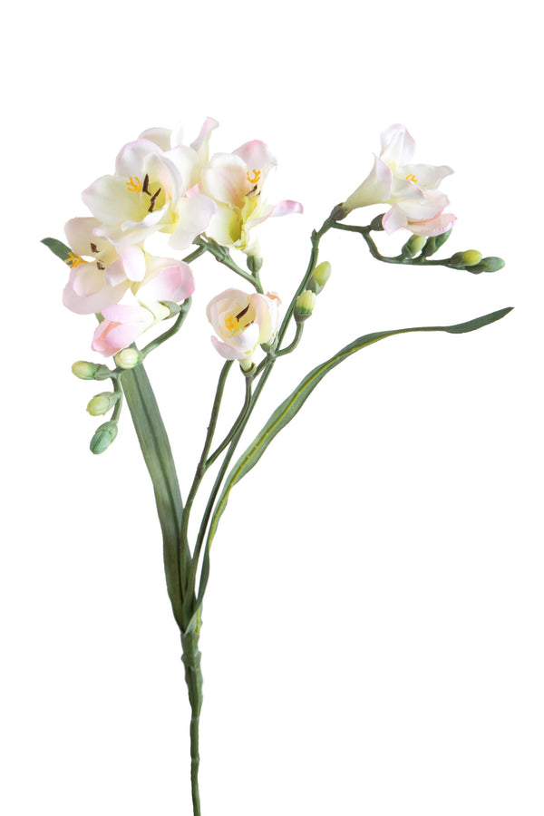 Set 6 Fleurs Artificielles de Freesia avec Deux Fleurs Hauteur 63 cm Rose prezzo