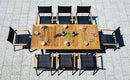 Tavolo da Giardino Allungabile 150-210x90x74 cm in Alluminio Antracite Piano in Teak