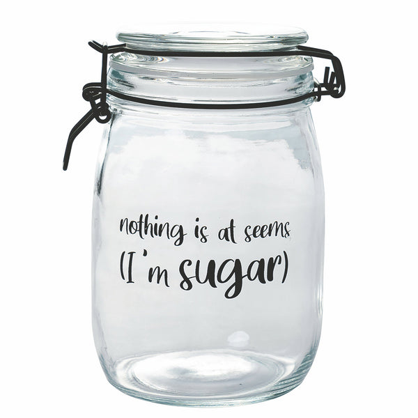 Pot avec Écriture Ø10,8x17,3 cm en Verre avec Fermeture en Métal Villa d'Este Home Tivoli sconto