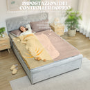 Coperta Elettrica 160x140 cm con 5 Livelli di Calore e 2 Telecomandi in Pile e Poliestere Grigio      