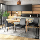 Set 4 Sedie Trapuntate a Diamante 49x60x89 cm Imbottite in Pelle PU Nero 